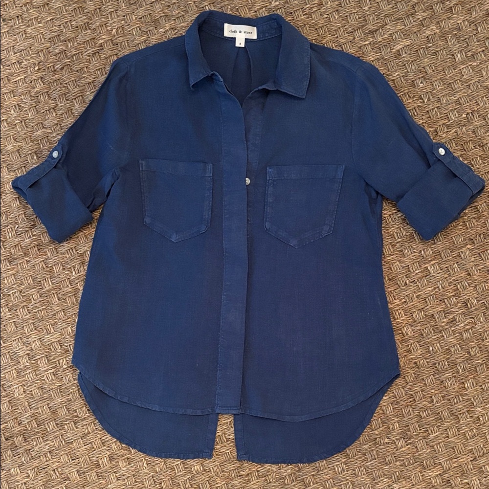 cloth & stone Deep Navy Collared Shirt